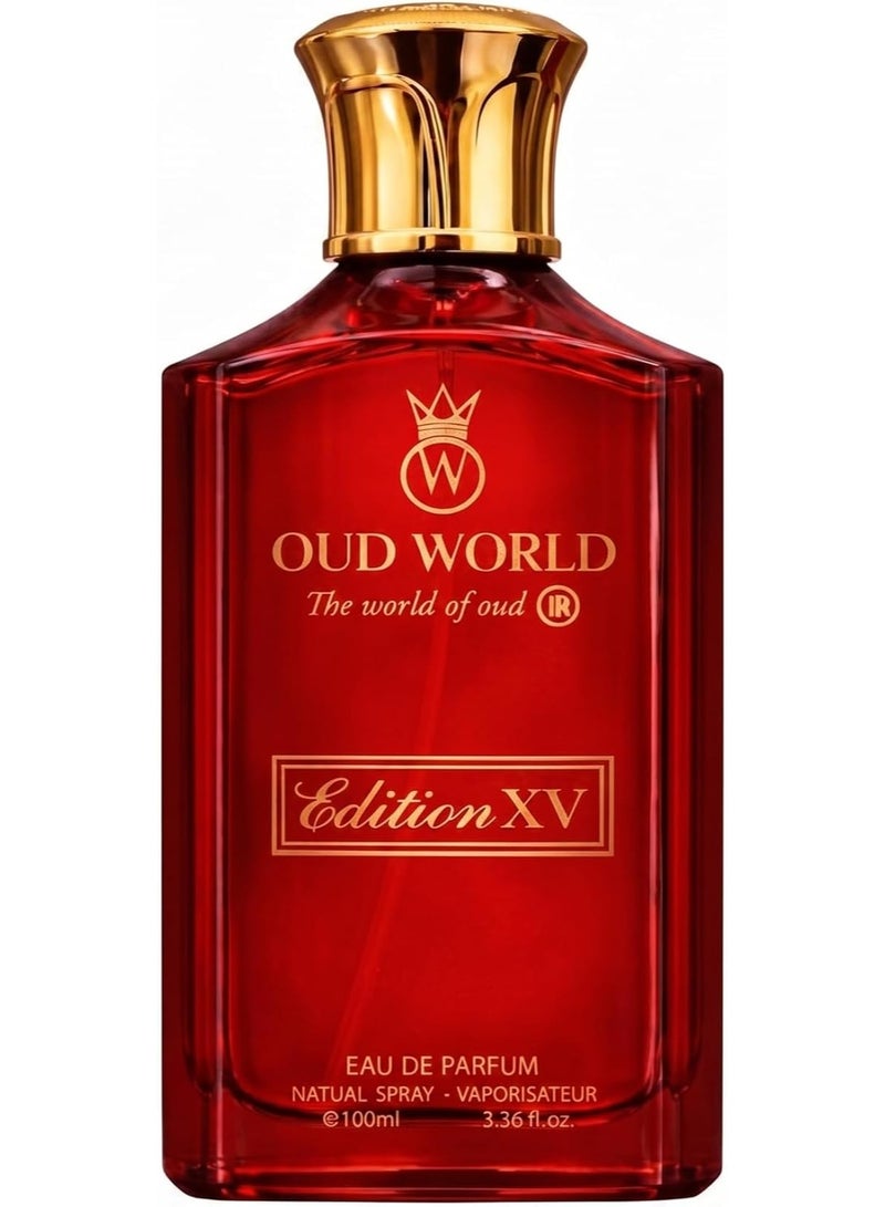 OUD WORLD Editions 15 Ruby Red Unisex Eau de Parfum | Rich Spicy Leather Scent with Raspberry, Saffron, Olibanum, Leather & Suede | Long Lasting Fragrance 100ml - Image 1