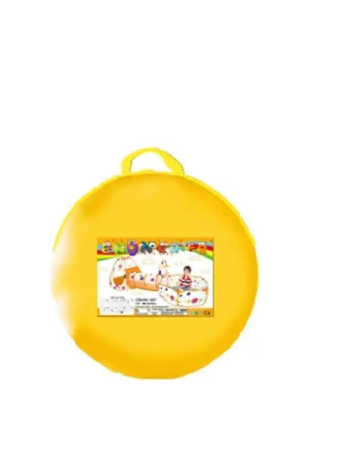 خيمة أطفال 3 في 1 مطوية من TOYS-EGYPT، خيمة ونفق وحوض كور، للتحفيز المبكر، سهلة التجميع، للأطفال والحيوانات الأليفة، بيت لعب منزلي، للاستخدام الداخلى والخارجي (برتقالي)  - Image 4