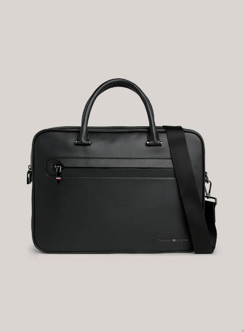 TOMMY HILFIGER Men's Th Modern Small Laptop Bag -  Smooth finish, Black