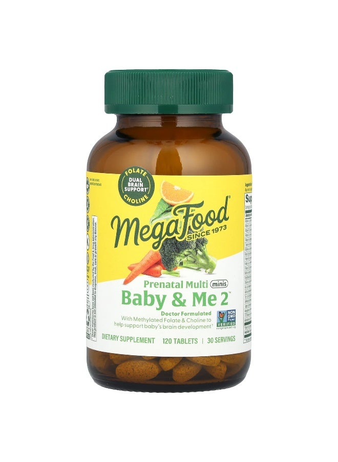 MegaFood, Baby & Me 2™, Prenatal Multi Minis, 120 Tablets (Packaging may vary) - Image 1