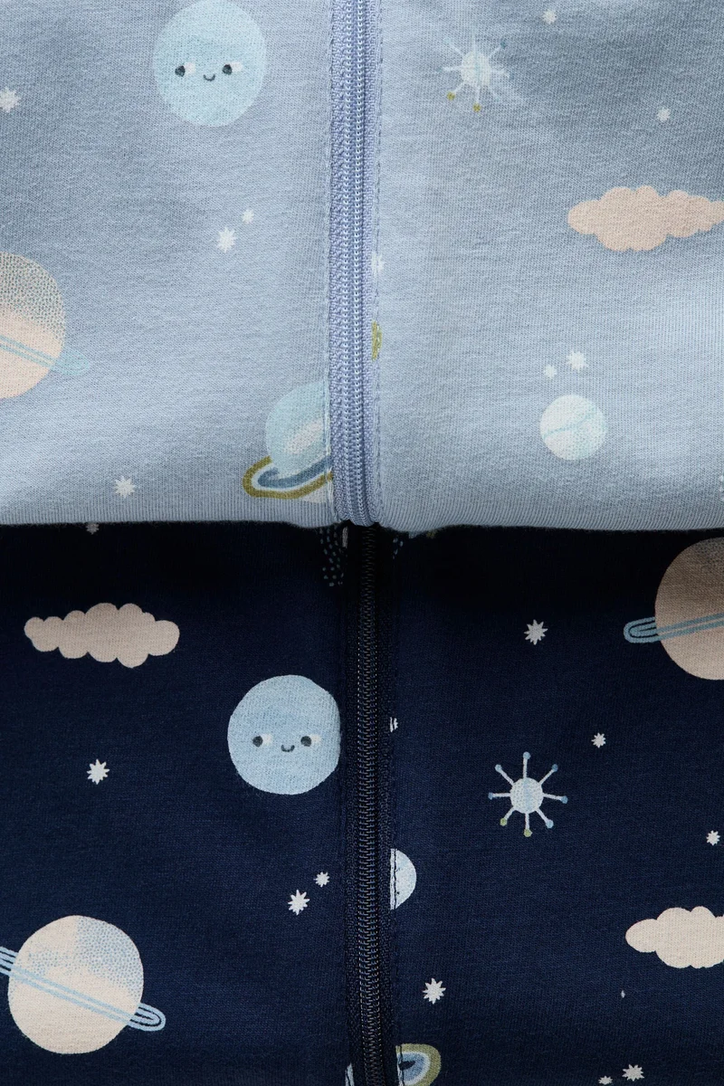 H&M 2-pack printed sleepsuits
