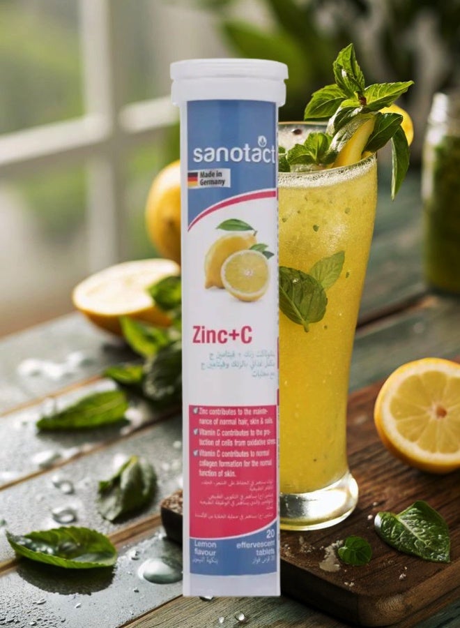sanotact 11 Pieces Sanotact Zinc and Vitamin C 20 Lemon Effervescent Tablets - Image 2
