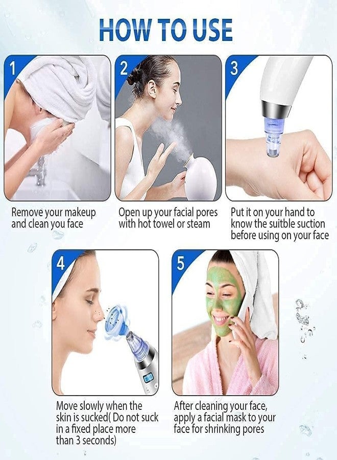 FASTMART 4-in-1 Blackhead Remover - Multi-Function Pore Cleaner, Acne Extractor & Vacuum Suction Tool for Men & Women (White) - Image 4