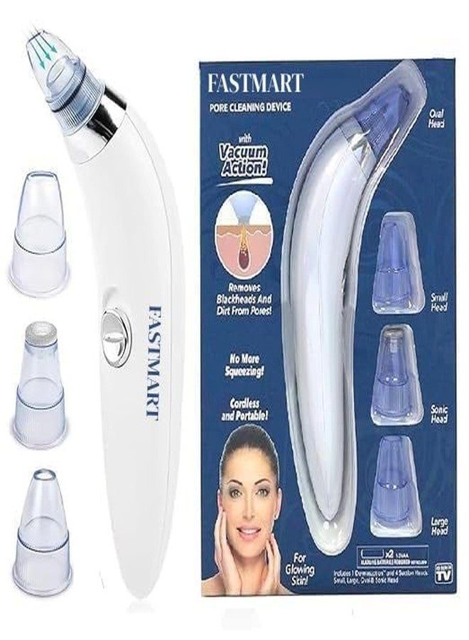 FASTMART 4-in-1 Blackhead Remover - Multi-Function Pore Cleaner, Acne Extractor & Vacuum Suction Tool for Men & Women (White) - Image 1