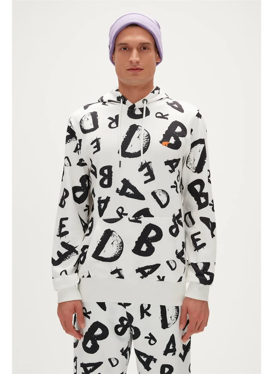 Bad Bear Bling Hoodie Off-White White Hooded Men's Sweatshirt
