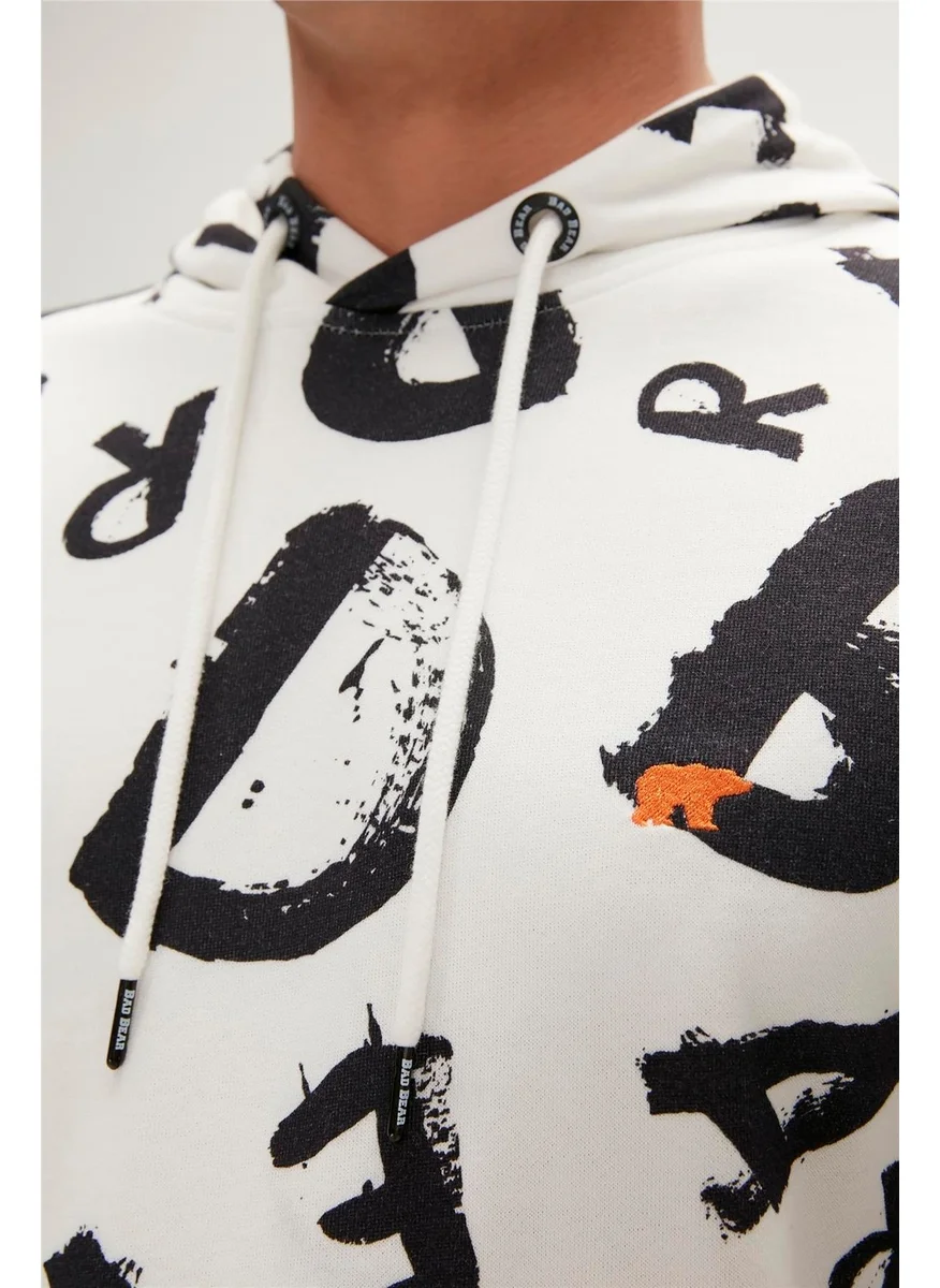 Bad Bear Bling Hoodie Off-White White Hooded Men's Sweatshirt