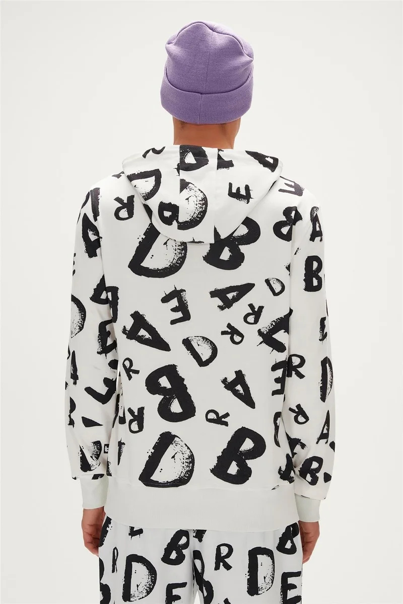 Bad Bear Bling Hoodie Off-White White Hooded Men's Sweatshirt