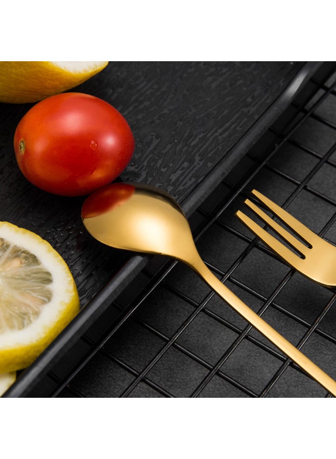 Stainless Steel Short Handle Leaf Spoon Fork Golden Fruit Fork Dessert Spoon Creative Home Coffee Spoon Cute Cake Fork-Color:Silver Leaf Spoon - Image 3