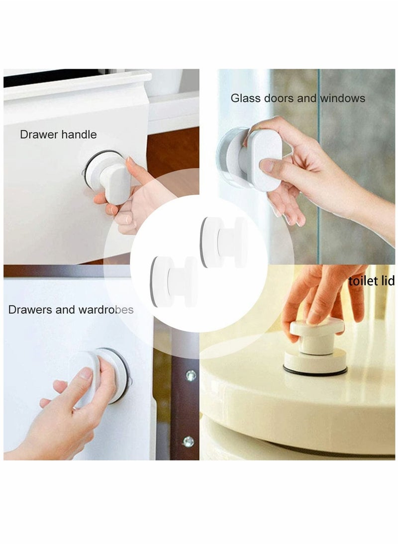 Y&D 2 Pack Suction Cup Handles Glass Door Handles Vacuum Strong Pull For Bathroom Wall Shower Cabinet Mini Fridge White  - Image 4