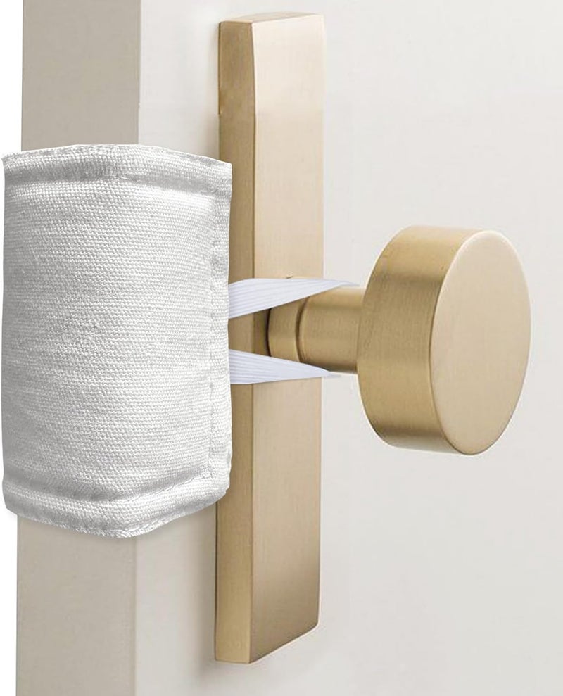 warmtone Door Latch Cover Baby Door Silencer Cushion for Slamming, Quiet Lock Cover Closer Durable Material for Light Sleeper Nursery Children - 4x3 inches, White, 3 Pieces - Image 2