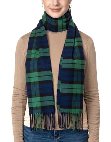 Achillea Soft & Warm Tartan Plaid Checked Cashmere Feel Winter Scarf Unisex (Black Watch Tartan) - Image 2