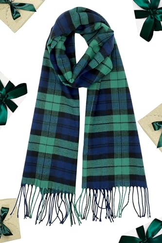 Achillea Soft & Warm Tartan Plaid Checked Cashmere Feel Winter Scarf Unisex (Black Watch Tartan) - Image 3