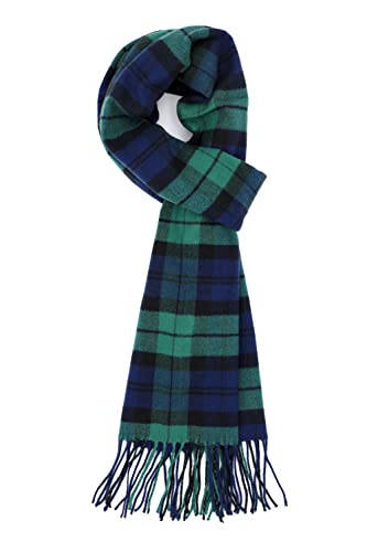 Achillea Soft & Warm Tartan Plaid Checked Cashmere Feel Winter Scarf Unisex (Black Watch Tartan) - Image 1
