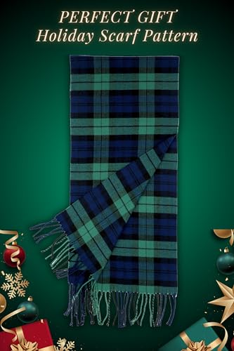 Achillea Soft & Warm Tartan Plaid Checked Cashmere Feel Winter Scarf Unisex (Black Watch Tartan) - Image 4