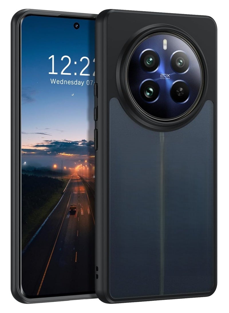 Case Cover Shockproof Hard PC Back Soft TPU Frame Matte Black Slim Protective Cover Compatible with  Realme 12 Pro Plus/Realme 12 Pro/Realme P1 Pro ( Black) - Image 1