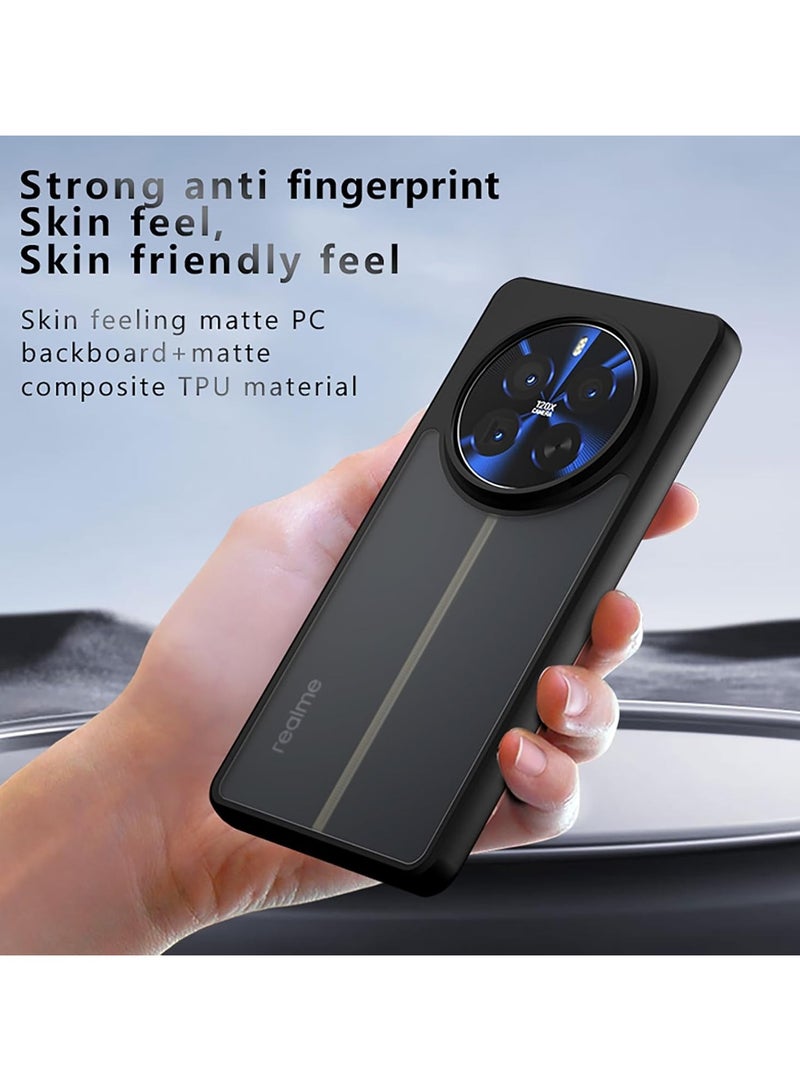 Case Cover Shockproof Hard PC Back Soft TPU Frame Matte Black Slim Protective Cover Compatible with  Realme 12 Pro Plus/Realme 12 Pro/Realme P1 Pro ( Black) - Image 3
