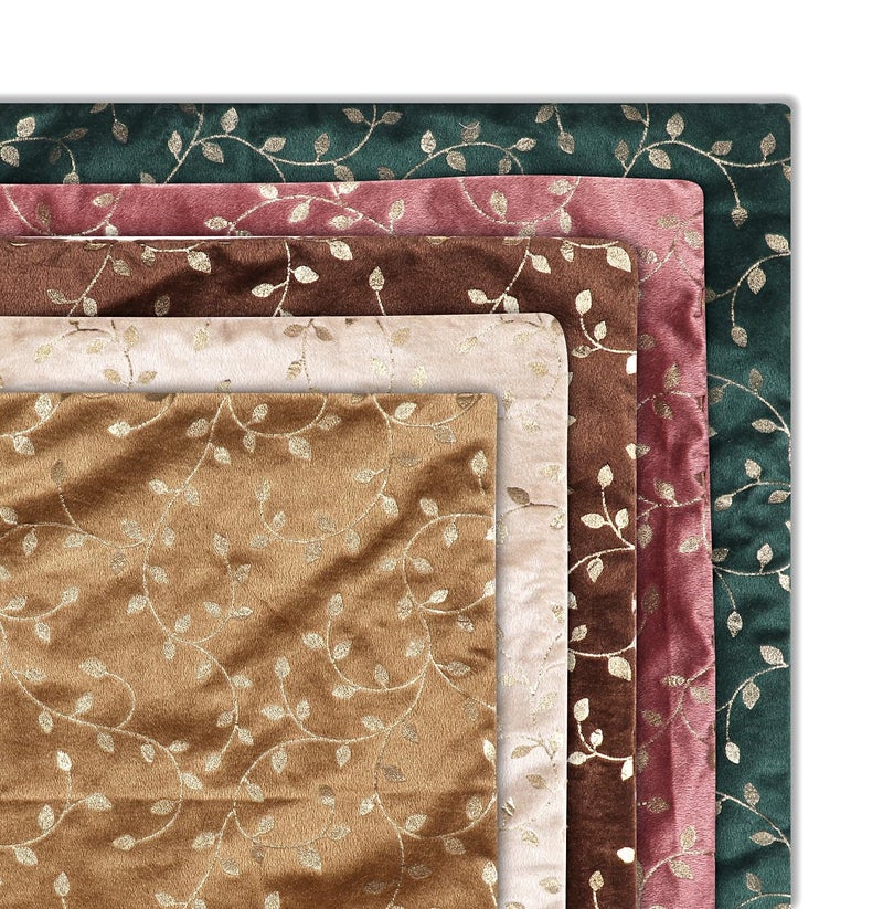 RD TREND® Premium Velvet Cushion Covers Set of 5 | Soft Embroidered Decorative Throw Pillow Covers for Sofa, Bed & Living Room | Cushion Cover 16 inch x 16 inch (40x40 cm) Multi - Image 2
