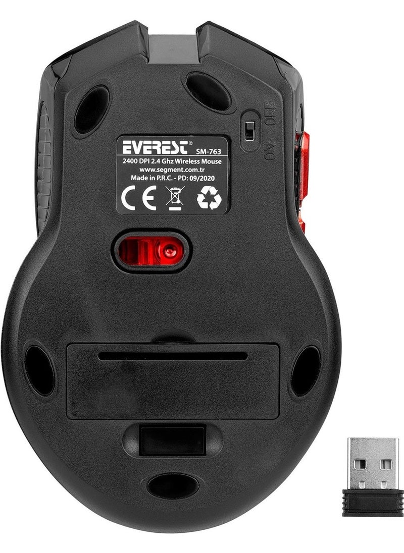 Everest - SM-763 2400 Dpi 2.4 Ghz Illuminated Gaming Player Wireless Mouse - Image 1