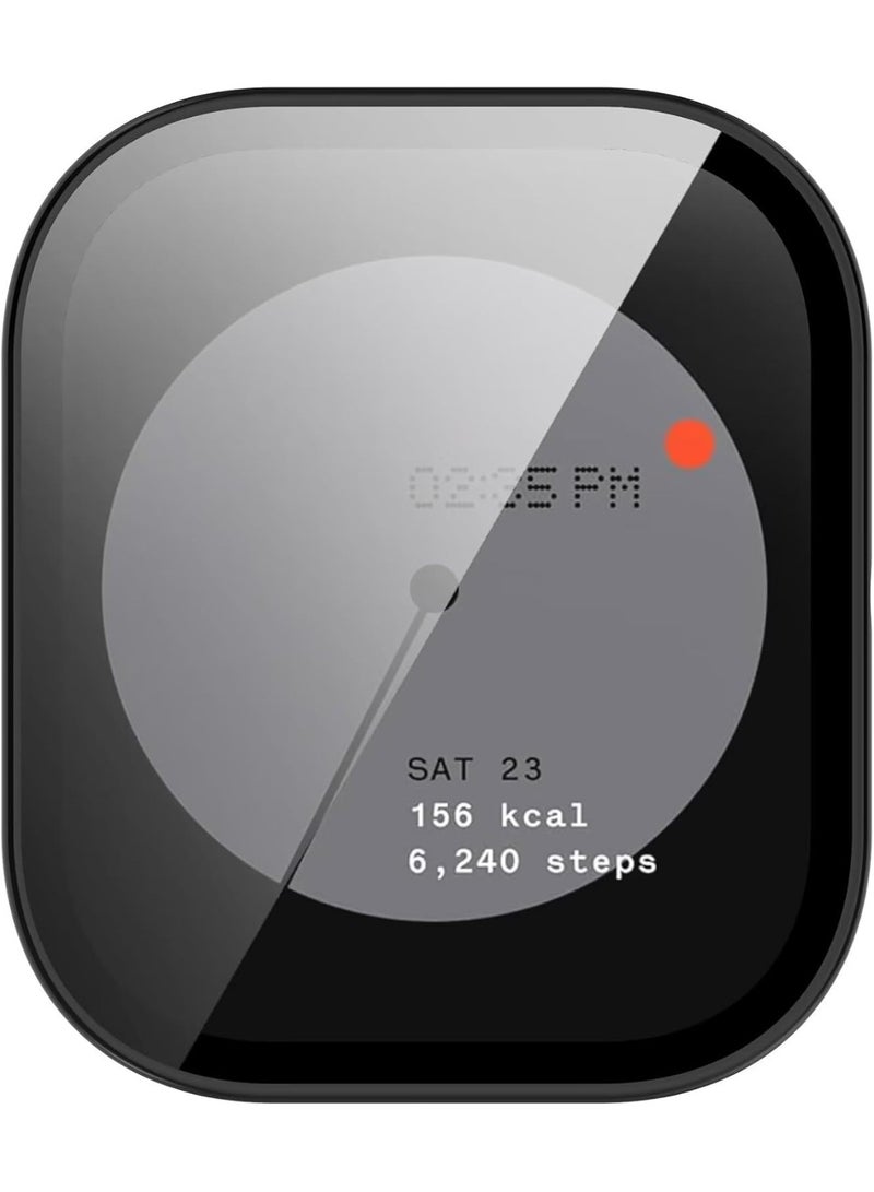 Case Compatible with CMF by Nothing Watch Pro, Full Coverage Slim Hard Case Protective Bumper Built-in Tempered Glass Screen Protector Shell for CMF by Nothing Watch Pro (Black) - Image 3