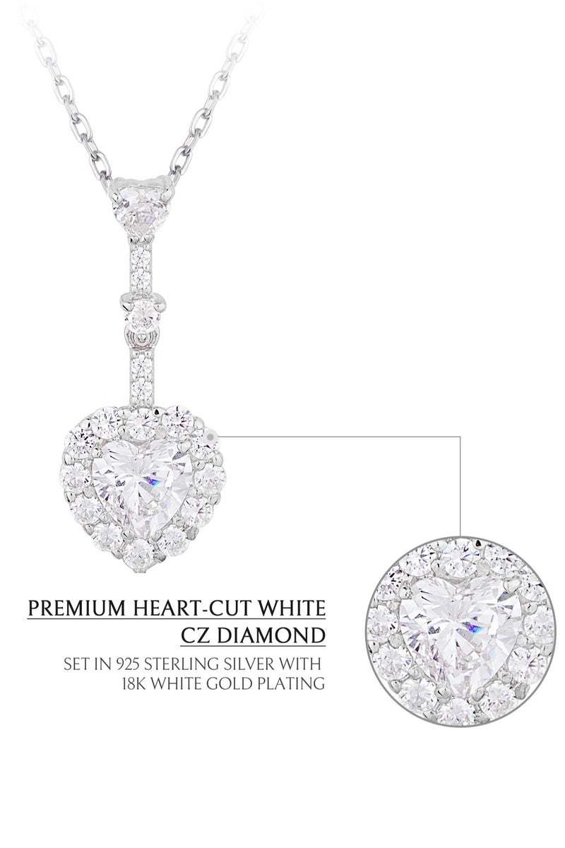 AWNL Heart-belonging Necklace for Women – Pendant with White Zirconia Gemstone and Sterling Silver, Middle East Exclusive Collection - Image 3
