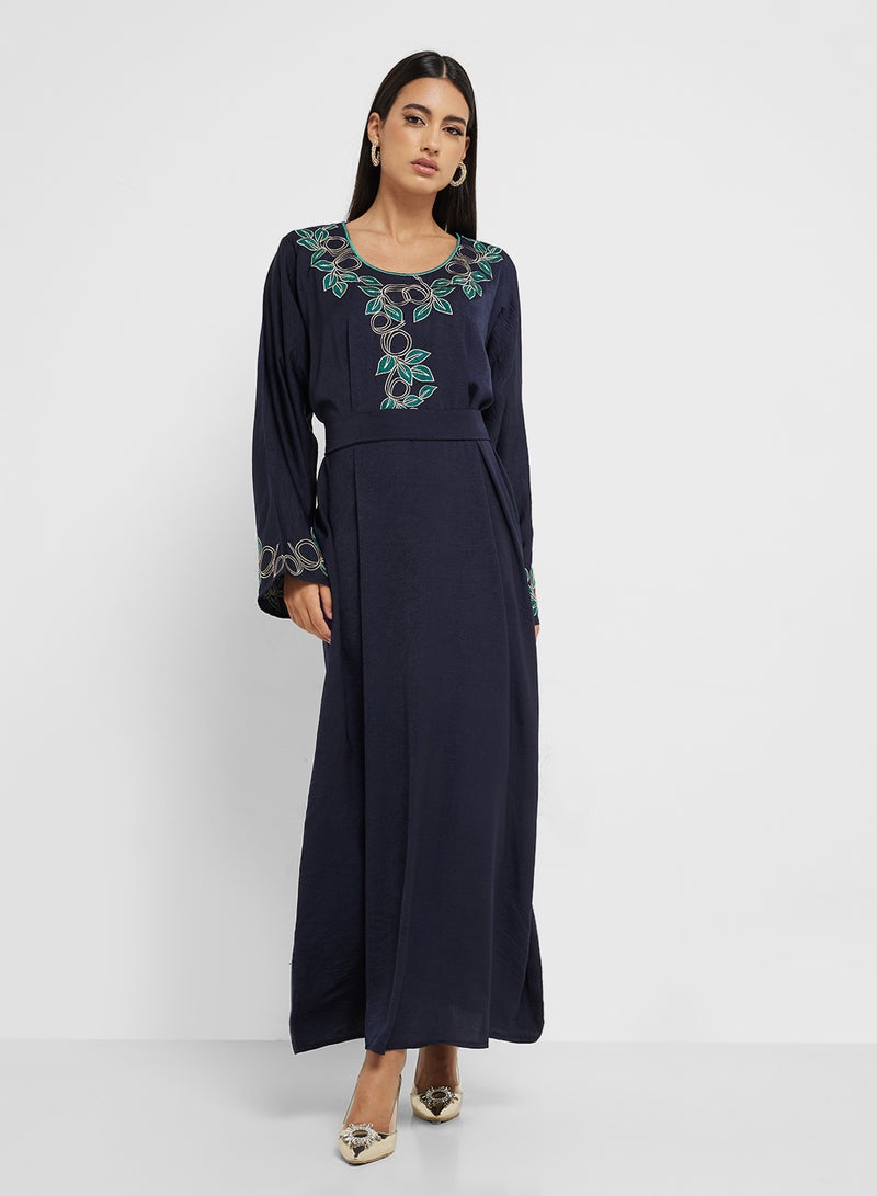 hayas closet Emroidered Belted Jalabiya - Image 4