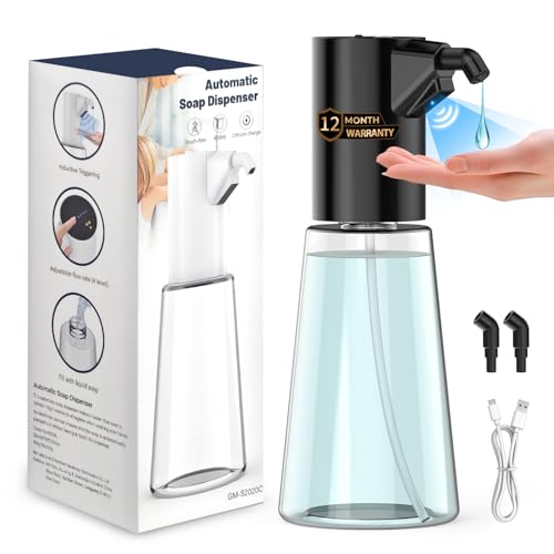 Yelogash Automatic Soap Dispenser, 450ml Sensor handwash Dispenser Bottle with 4-Level Adjustable, Touchless Rechargeable Liquid Dispenser with Auto-Clean, for Kitchen, Bathroom, Office - Image 1