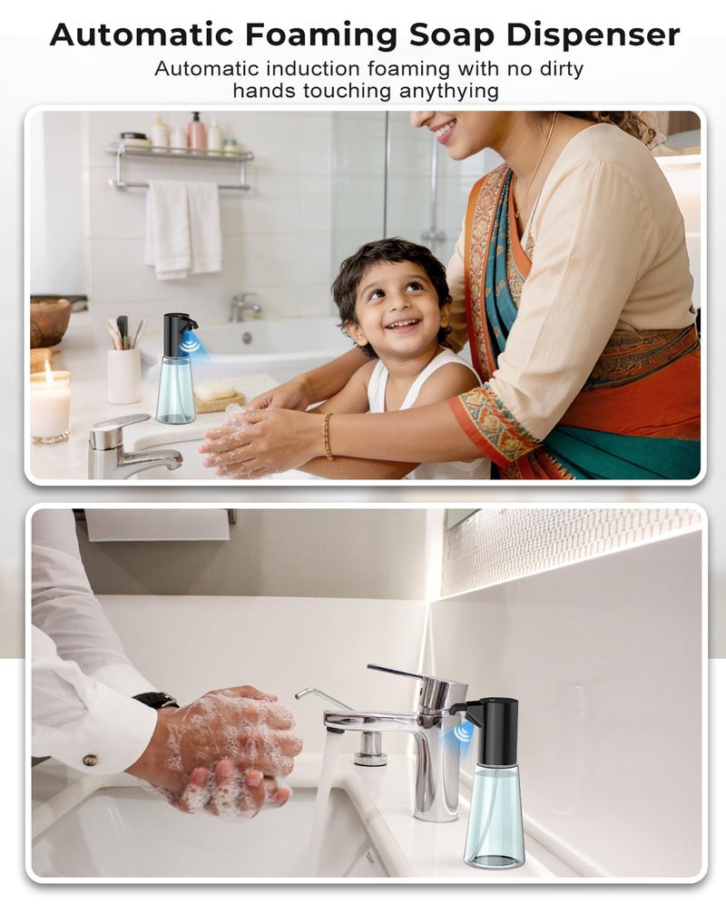 Yelogash Automatic Soap Dispenser, 450ml Sensor handwash Dispenser Bottle with 4-Level Adjustable, Touchless Rechargeable Liquid Dispenser with Auto-Clean, for Kitchen, Bathroom, Office - Image 2