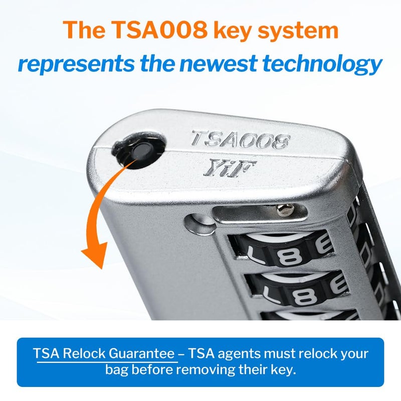 أقفال أمتعة Forge معتمدة من TSA – أقفال سفر TSA برمز مكوّن من 4 أرقام مع TSA008، ومؤشر تنبيه عند الفتح، وهيكل من سبيكة الزنك للأمتعة وحقيبة السفر وحقيبة الظهر وغير ذلك، أسود 2 PK، أقفال كابل - Image 3