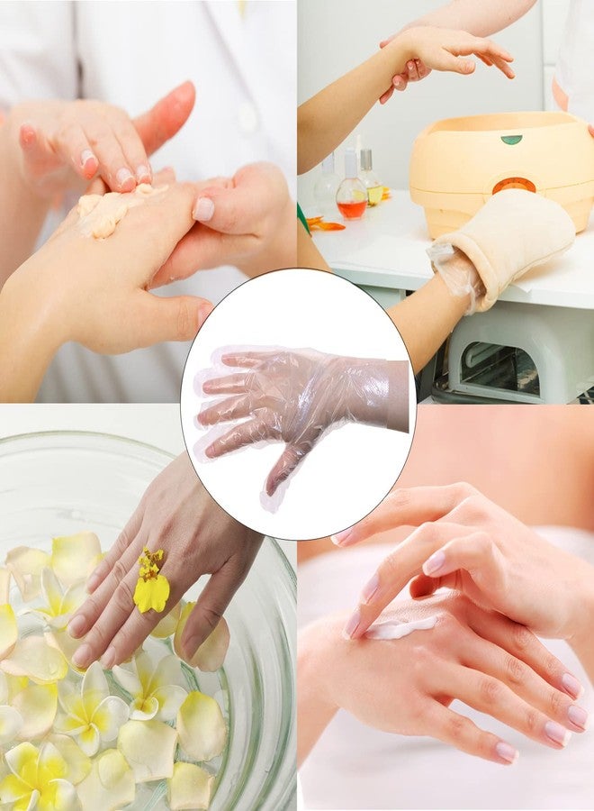 ONLYKXY 300pcs Clear Plastic Hand Gloves for Moisturizing Hand Cover Paraffin Wax Bath Liners for Hand Care Bags - Image 5