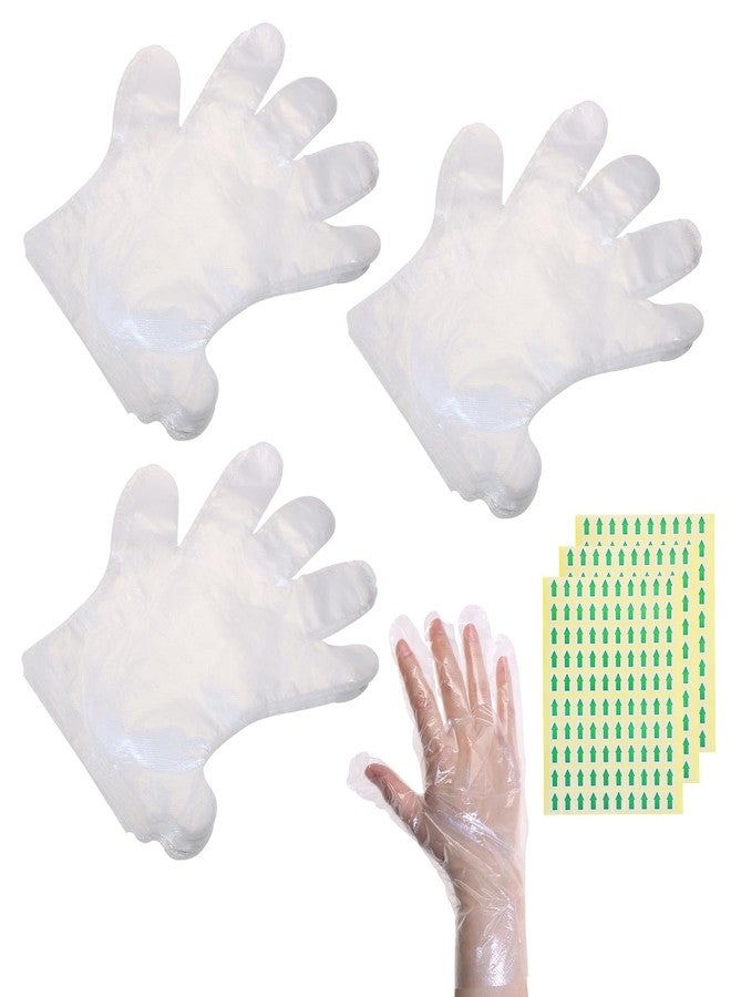 ONLYKXY 300pcs Clear Plastic Hand Gloves for Moisturizing Hand Cover Paraffin Wax Bath Liners for Hand Care Bags - Image 1