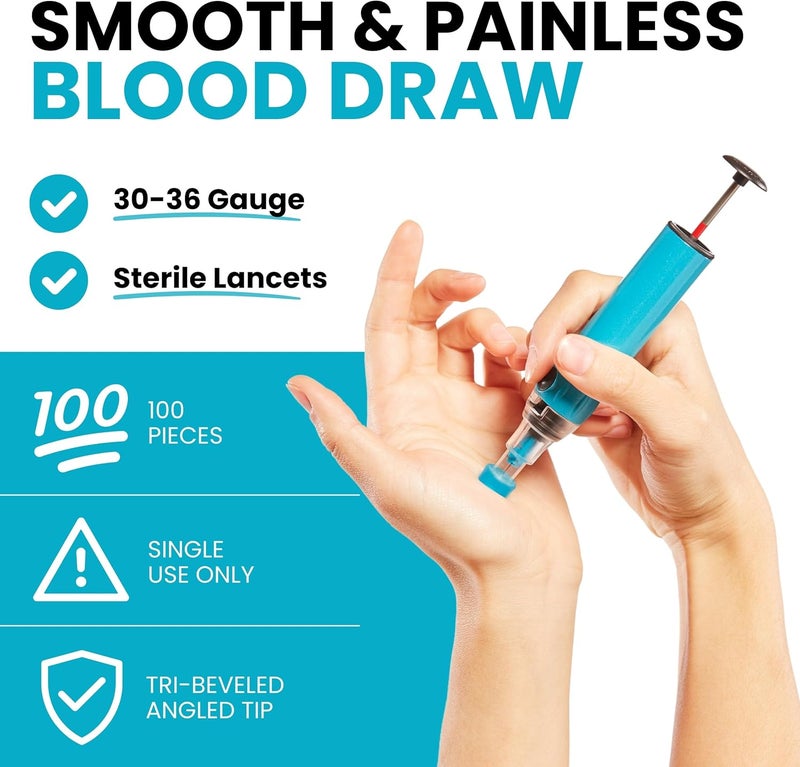 Genteel  Butterfly Touch Lancets  Polished  Smooth  Pain Free  Stainless Lancets 100 pcs - Image 3