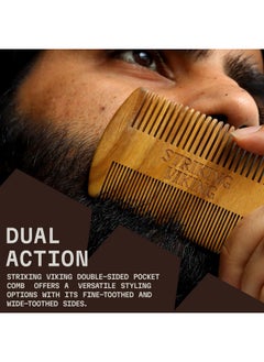 Striking Viking Wooden Beard Comb & Case - Fine & Coarse Teeth from Striking Viking - Anti-Static and Hypoallergenic Wood Pocket Comb For Beards & Mustaches  - Image 5
