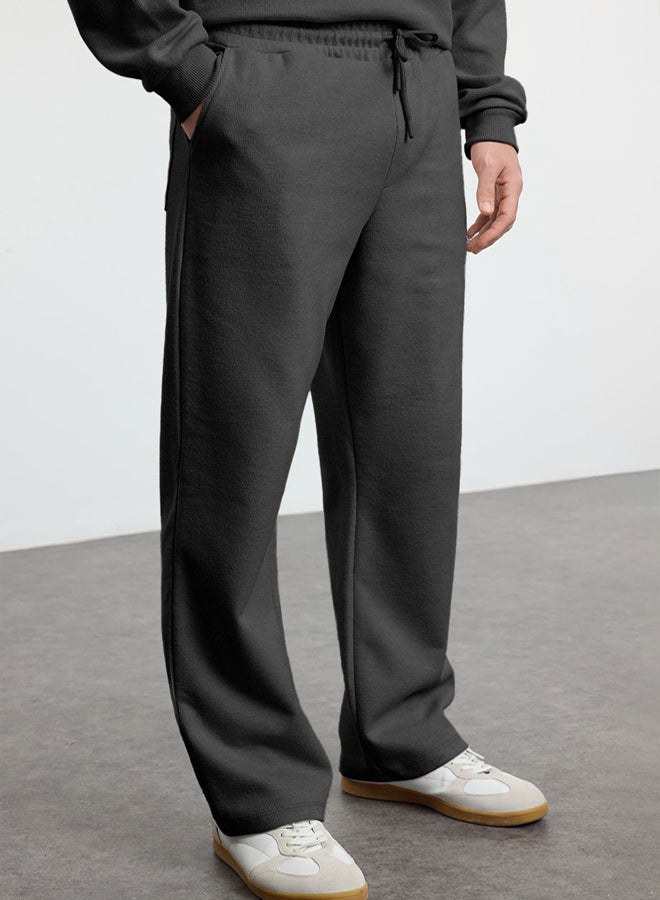 trendyol Anthracite Oversize/Wide Cut Unisex Tracksuit TMNAW25EM00003 - Image 3