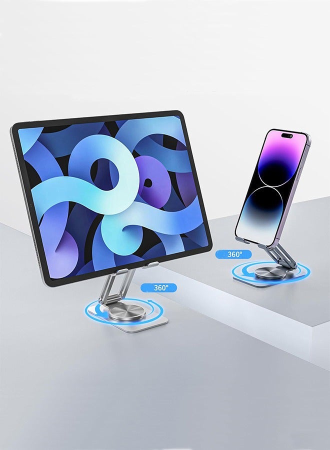 360 ° rotatable desktop phone holder, foldable and adjustable aluminum metal phone holder - Image 2