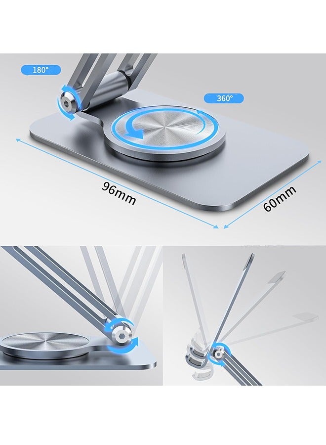 360 ° rotatable desktop phone holder, foldable and adjustable aluminum metal phone holder - Image 3