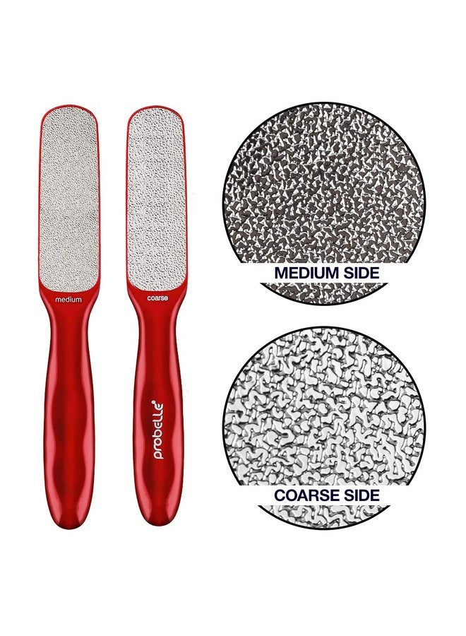 Probelle Double Sided Multidirectional Nickel Foot File Callus Remover Immediately Reduces Calluses And Corns To Powder For Instant Results Safe Tool (Red) - Image 2