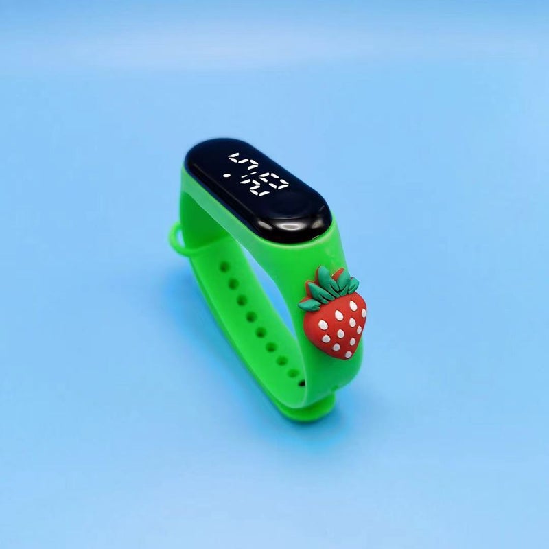 Crayon Shin-chan LED Waterproof Kids Watch Green-strawberry