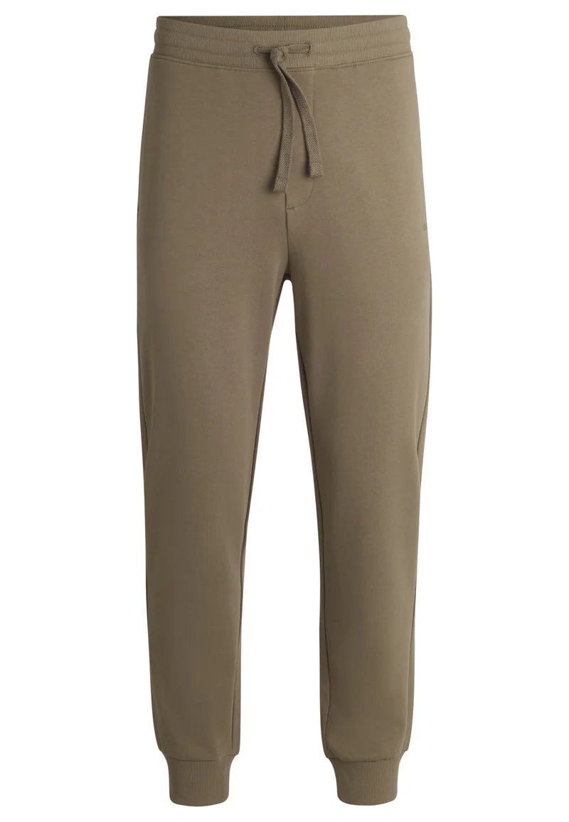 HUGO Cotton-terry tracksuit bottoms with logo print