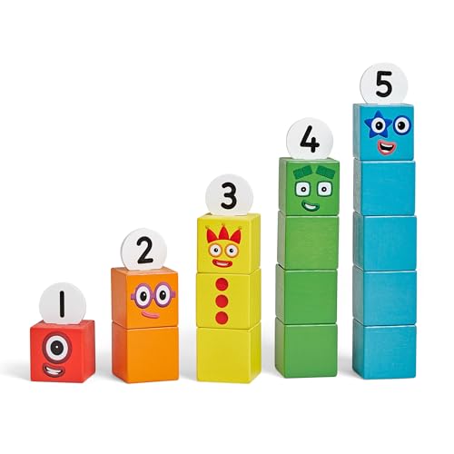 hand2mind Numberblocks One to Five Wooden Blocks, Wood Building Blocks for Toddlers 2-4 Years, Stacking Toys, Montessori Math Materials, Color Sorting Daycare Toys, Preschool Learning Activities - Image 1
