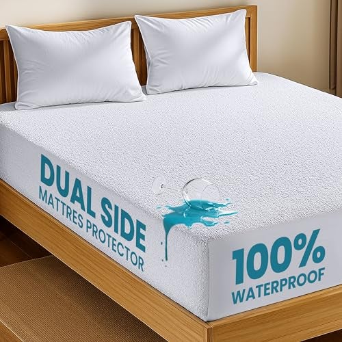 Utopia Bedding Dual Sided Mattress Protector with Waterproof Terry Top and Side Panels Full Size, Soft and Breathable Mattress Cover, Fitted Style with Stretchable Elastic Pockets - Image 1