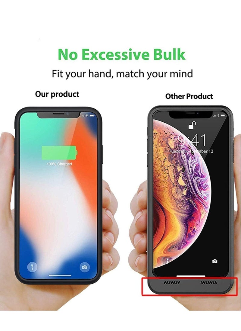 IAF Battery Case for iPhone XS/X/10, Rechargeable 3200mAh Portable Charging Case Extended Battery Pack Cover Power Bank Charger Case for iPhone Xs/X[5.8 inch]-Black - Image 3