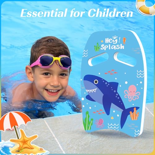 HeySplash Swim Kickboard for Kids, Swimming Kickboard Cute Pattern Swim Training Aid for Children, Pool Exercise Equipments for Beginning Swimmers Safety Swim Board Auxiliary, Blue Shark - Image 3