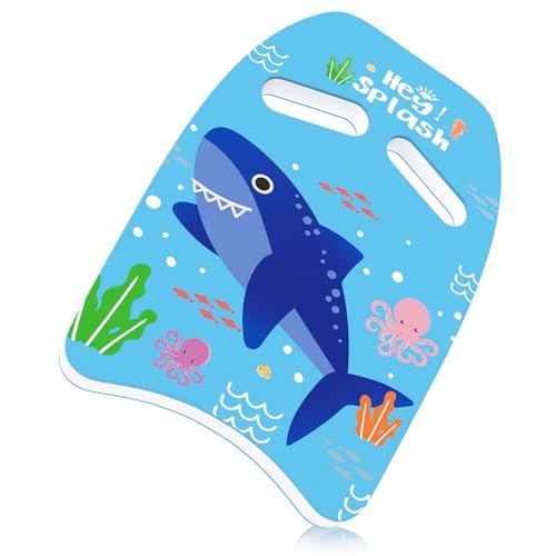HeySplash Swim Kickboard for Kids, Swimming Kickboard Cute Pattern Swim Training Aid for Children, Pool Exercise Equipments for Beginning Swimmers Safety Swim Board Auxiliary, Blue Shark - Image 1