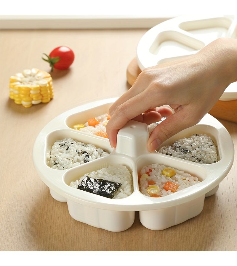 Triangular Sushi Roll Mold Kit Black DIY Hand Press Vegetable Rice Ball Shaker - Image 4