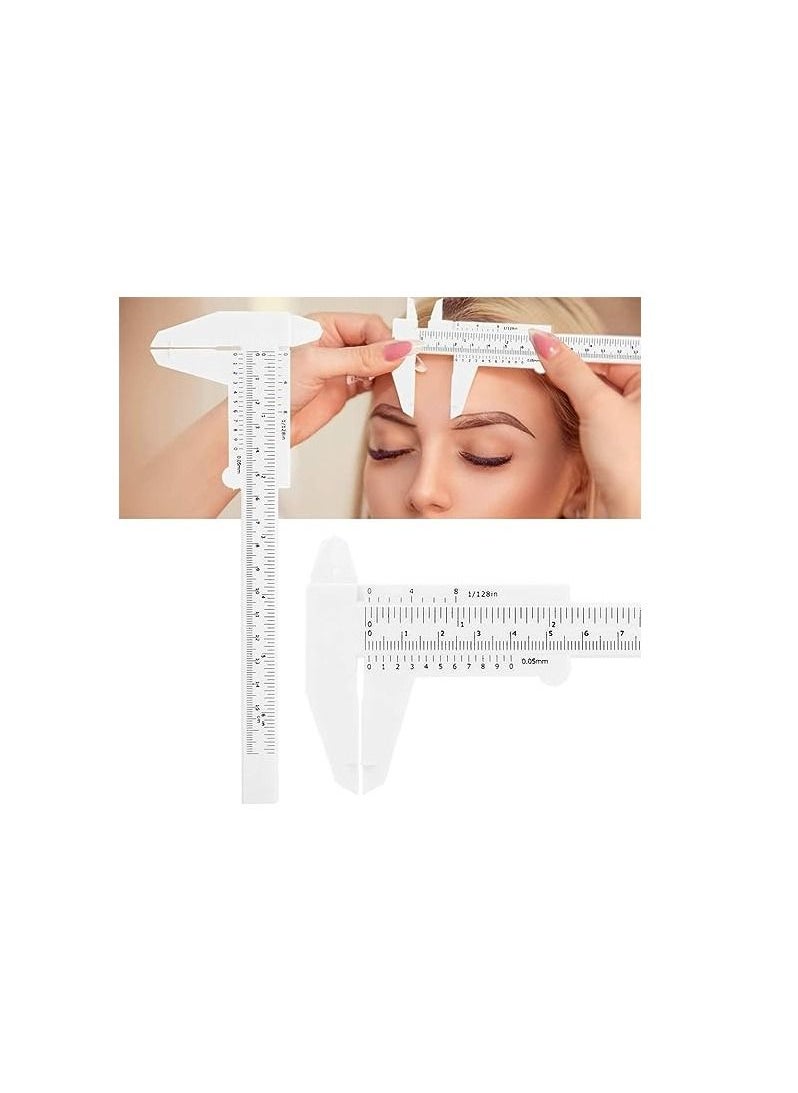 ORiTi ORiTi Vernier Caliper Waterproof Plastic Eyebrow Permanent Makeup Ruler Students Experimental Measurement Tools  - Image 4