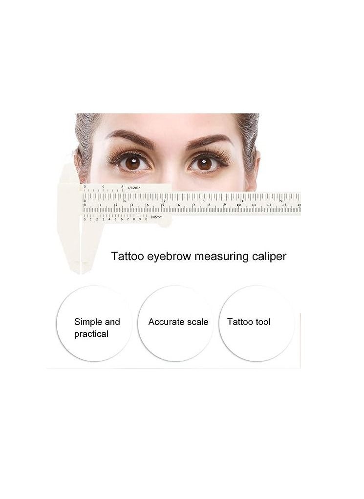ORiTi ORiTi Vernier Caliper Waterproof Plastic Eyebrow Permanent Makeup Ruler Students Experimental Measurement Tools  - Image 5