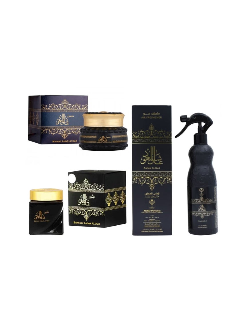 الماس بخور عاشق العود 30جرام معمول عاشق العود 60جرام معطر عاشق العود 480مل