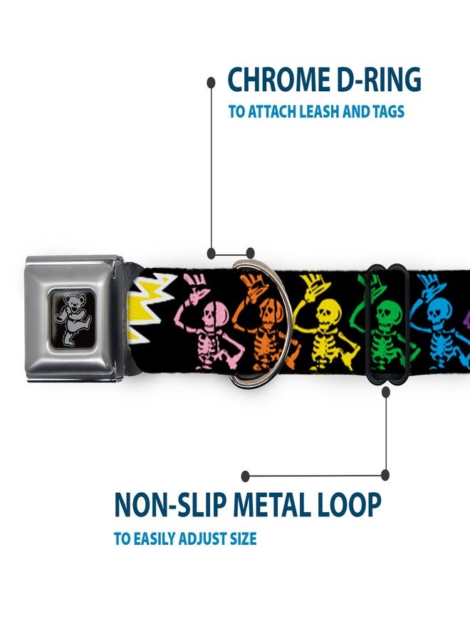 Buckle Down Buckle-Down DC-WGD005-L Seatbelt Dog Collar, Large, Grateful Dead Script w/Bears & Skeletons Black/Multi Color, 1" Wide - Fits 15-26" Neck - Large - Image 5