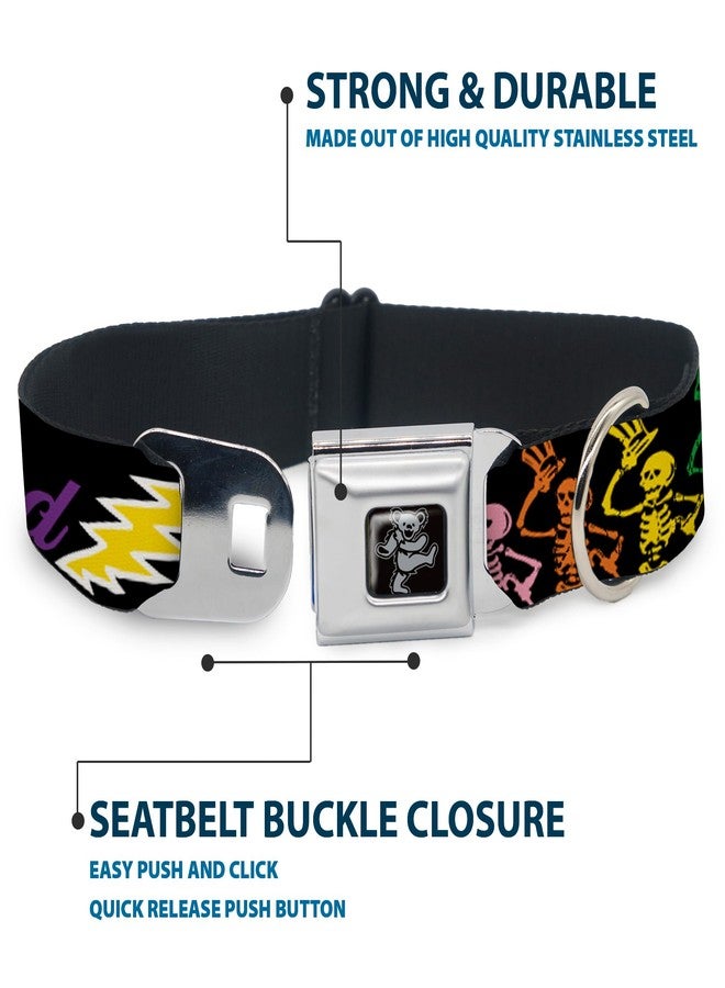 Buckle Down Buckle-Down DC-WGD005-L Seatbelt Dog Collar, Large, Grateful Dead Script w/Bears & Skeletons Black/Multi Color, 1" Wide - Fits 15-26" Neck - Large - Image 4