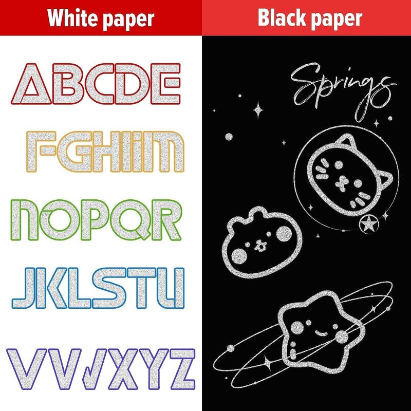 Vichip 12 Pc Metallic Double Line Outline Markers Glitter Pen Set for Rock Painting Glass Mug Wood Fabric Canvas DIY Craft with Fine Medium Tip - Image 3